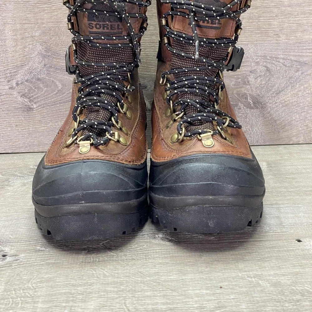 Sorel Boots Mens Size 7 Brown Leather Insulated Waterproof Winter Snow Hiking